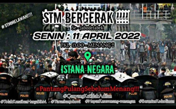 Poster STM bergerak aksi 11 April 2022